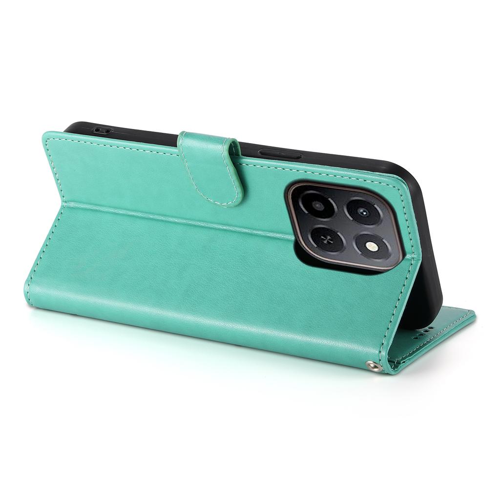 Wallet Case for Honor X6c 4G/X5b/X5b Plus Butterfly Floral Imprint PU Leather Phone Cover with Wrist Strap