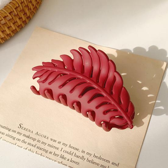 Hair Clip Frosted All-match Hair Accessories Leaf Shape Women Claw Clip for Thin/Thick Hair