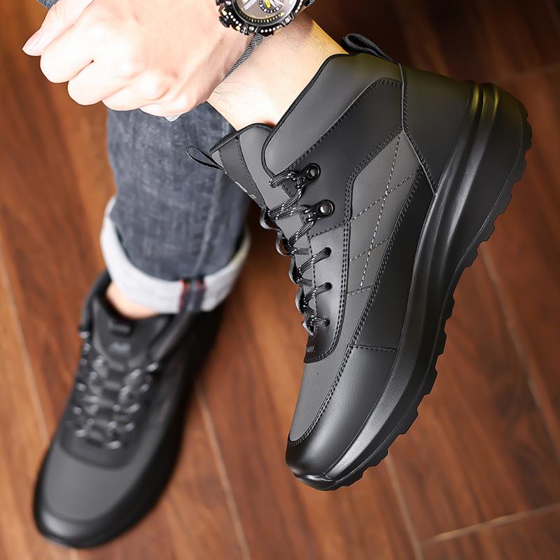 New Leather Sneakers Comfortable Men's Basic Boots Outdoor Male Hiking Shoes Treking Footwear Luxury Brand Winter Snow Boots