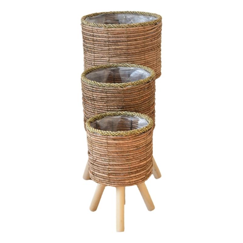 Rattan Pflanzkorb Innen Handgewebte Blumentöpfe für Pflanzgefäße Blumen Töpfe Pflanzentöpfe Dekorationen Wäschekorb Haushalt