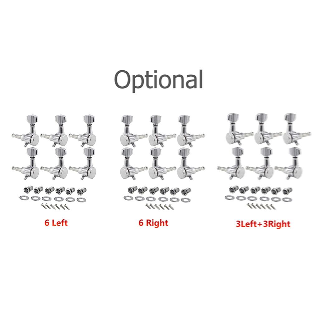 6 Right Inline Electric Guitar Tuning Peg Sealed Locking Tuners Chrome Plated Guitar Tuning Keys Machine Heads 1 : 18