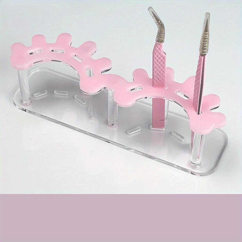 Pink Hold Tweezers Lash Tools Eyelash Holder for Eyelash Extension Lash Tile Eyelash Shape Tweezers Holder