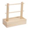 Wooden Yarn Storage Rack Double Layer Portable Non Slip Crochet Yarn Holder with Storage Drawer