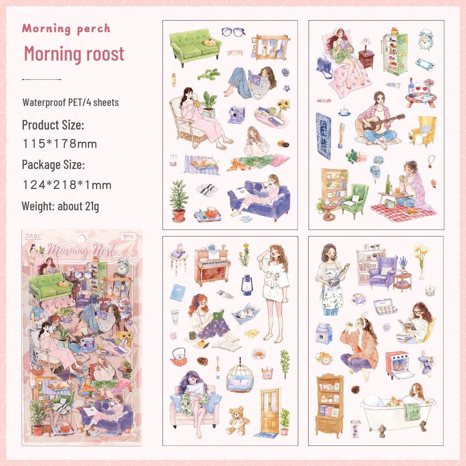 Korean Style Pet Journal Stickers - Fun DIY Character Collection