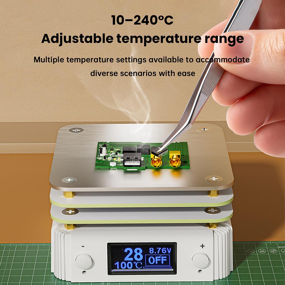 Mini Adjustable Constant Temperature Heating Table Type-C USB Soldering Plate Heating Table Repair Tools Digital Display 65W 20V