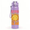 1PC Here Comes The Sun Letter Print 750ml Color Plastic Sports Water Bottle Leakproof Flip Straw Lid Suitable for Sports Office Home Use