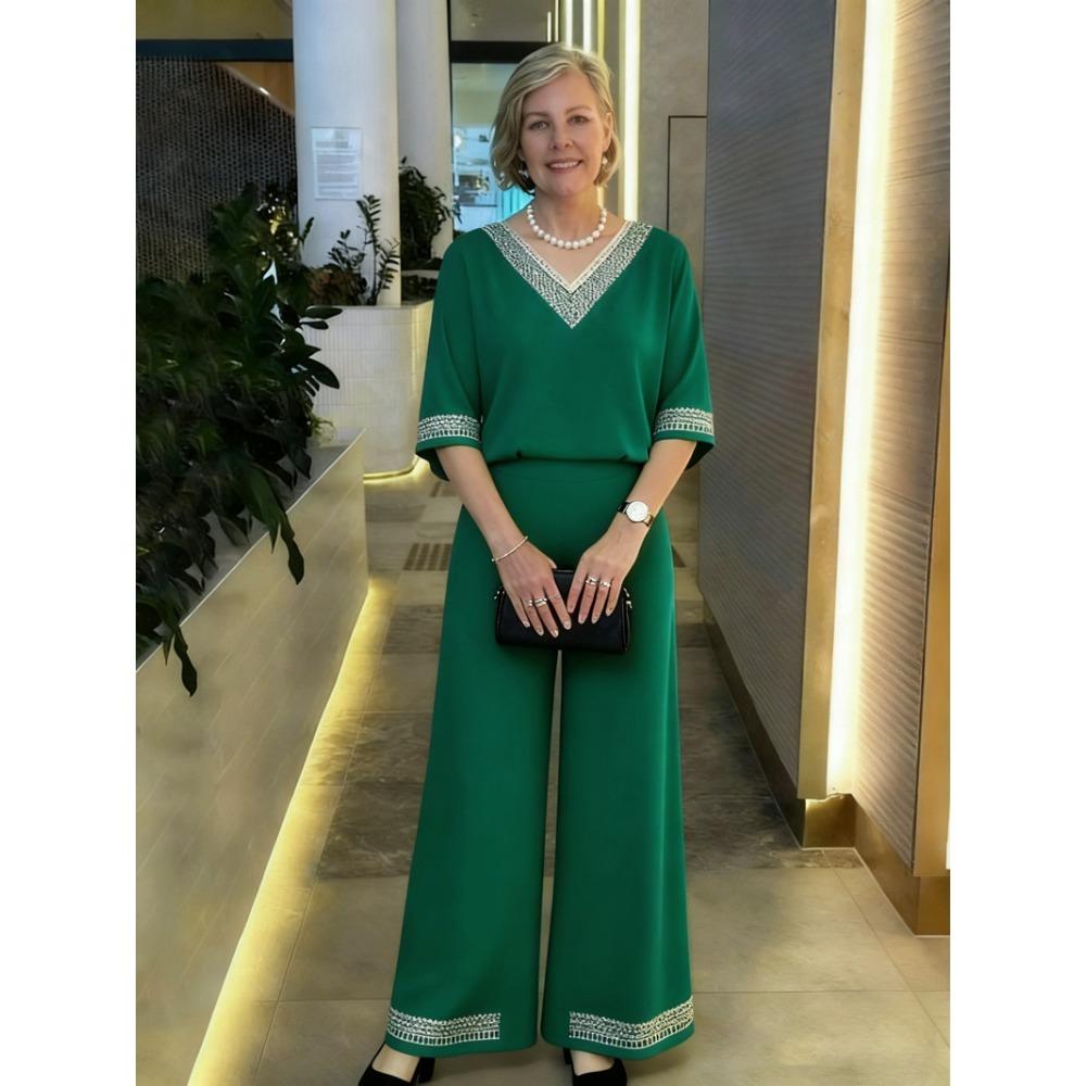 Big-size Loose Wide-leg Pants and Casual Chic Two-piece Women's Outfit