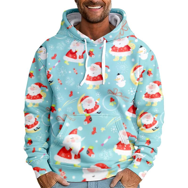 Merry Christmas Hoodies Harajuku Funny Reindeer Graphic Hooded Sweatshirts Women Santa Claus Pullovers Clothing