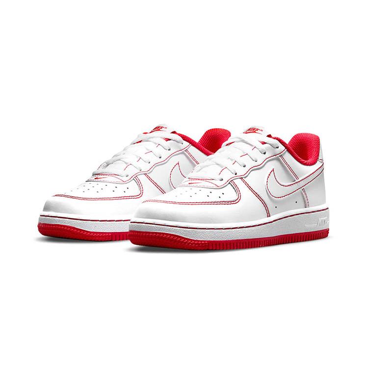 Nike Air Force 1 Low top Kids' Skateboarding Shoes White Red Children Aged 3 7 Years Old DC9672-100