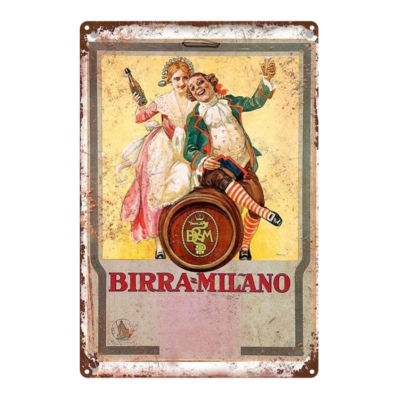 Retro Beer Theme Metal Tin Sign Bar Kitchen Wall Art Decor