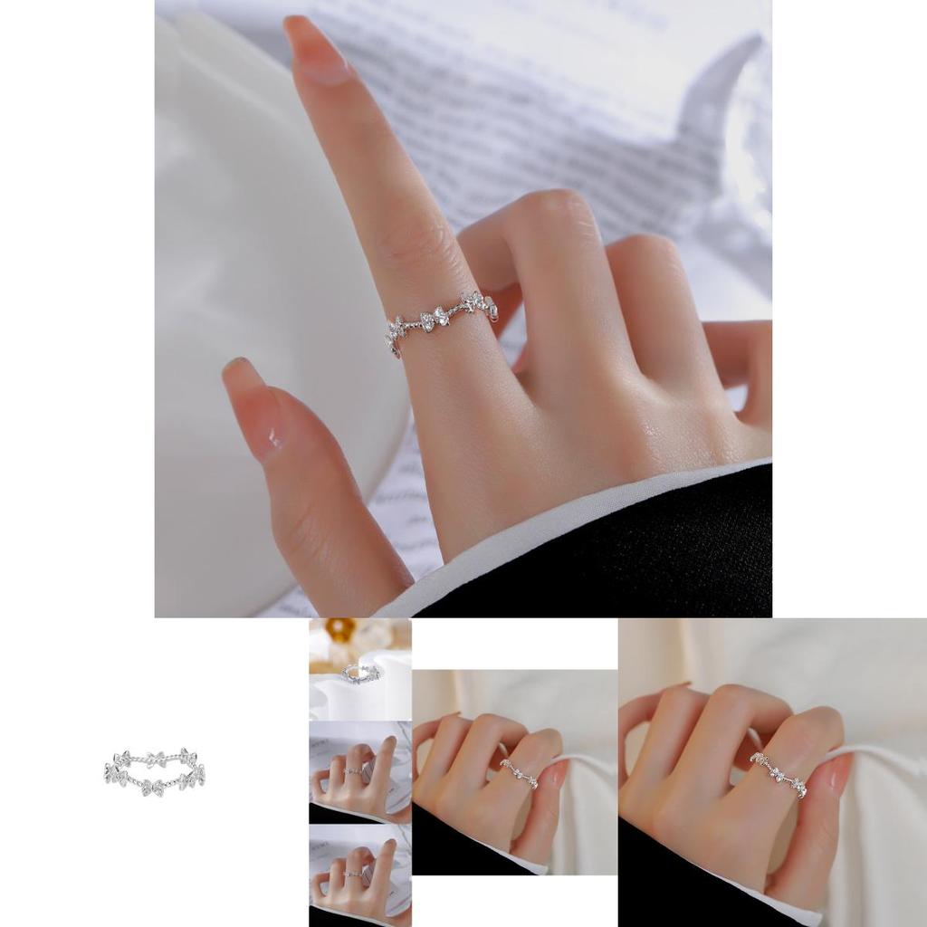 Stylish And Elegant Korean Inspired Adjustable Open Finger Ring With Shimmering Butterfly Design For Women