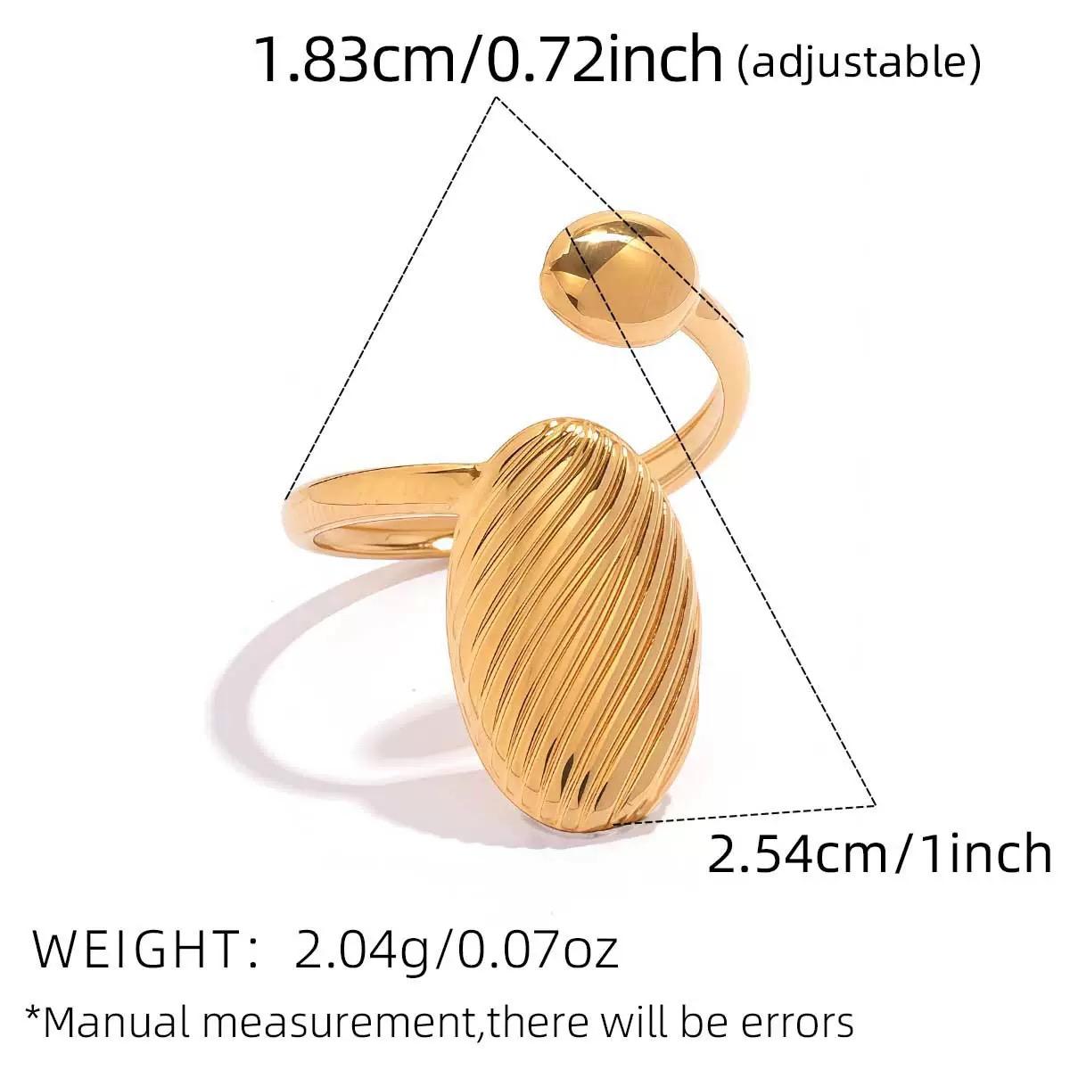 

Stainless Steel Irregular Lines Rings For Women Creative 18K Gold Plated Adjustable Open Rings Female Statement Zircon Gifts resizable