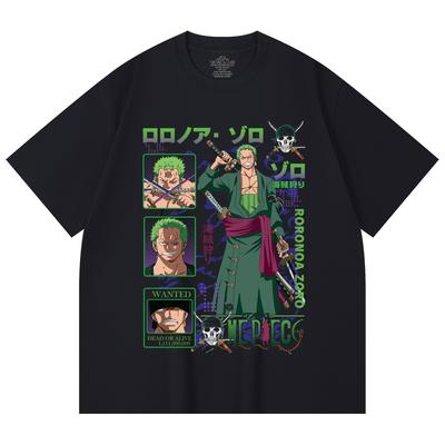 230 Gsm 100% Cotton One Piece V24 Zoro Print Unisex Heavy Cotton T Shirt