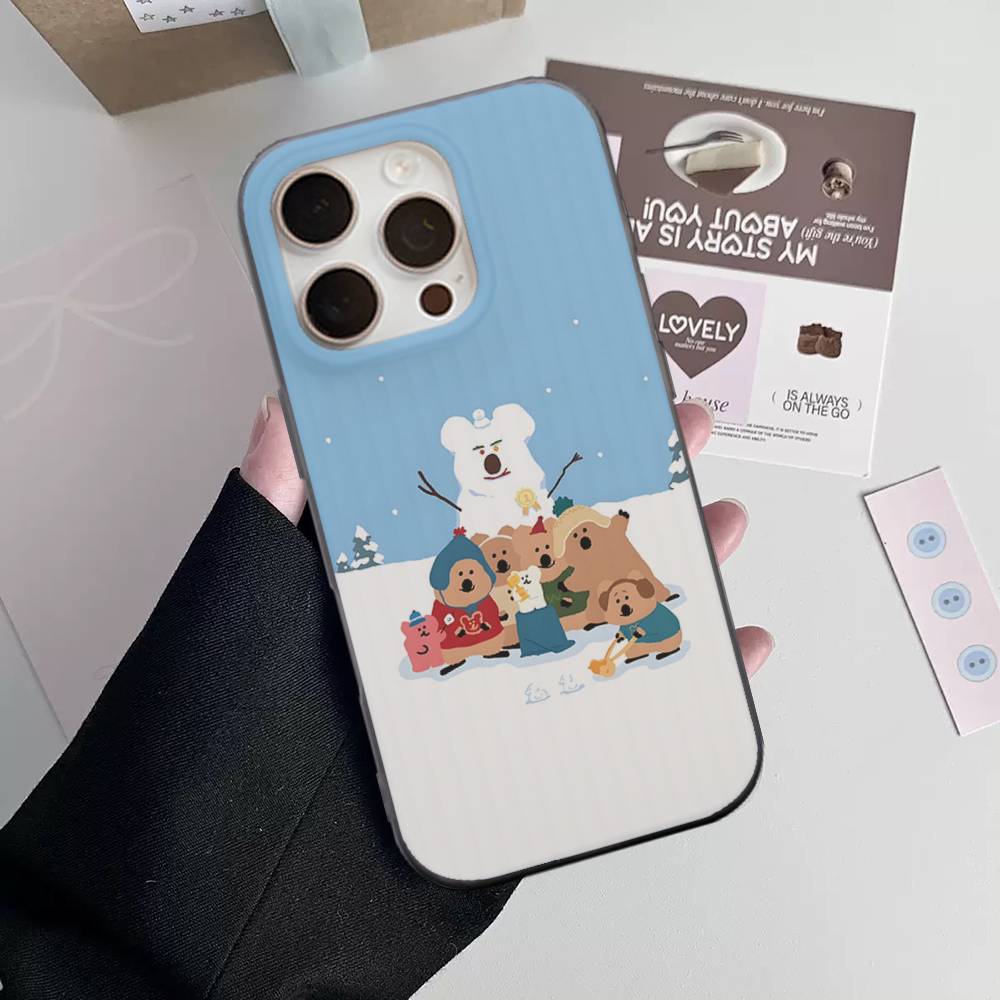 Cute Bear Quokkas Magsafe For IPhone 16 15 11 12 13 14 17 Pro Max PLUS Pro Soft Corrugated Silicone Back Phone Case