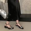 Silver sequined low-heeled bag head sandals fairy shoes new high-end rhinestone shoes