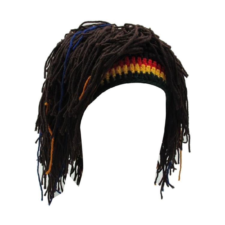 Knittings Hat with Dreadlocks Winter Hat Beanied Funny Man Rastas Wigs Beard Hat