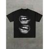 T-shirt Morbida Casual con Labbra Divertenti da Barbecue Manica Corta Casual Comoda