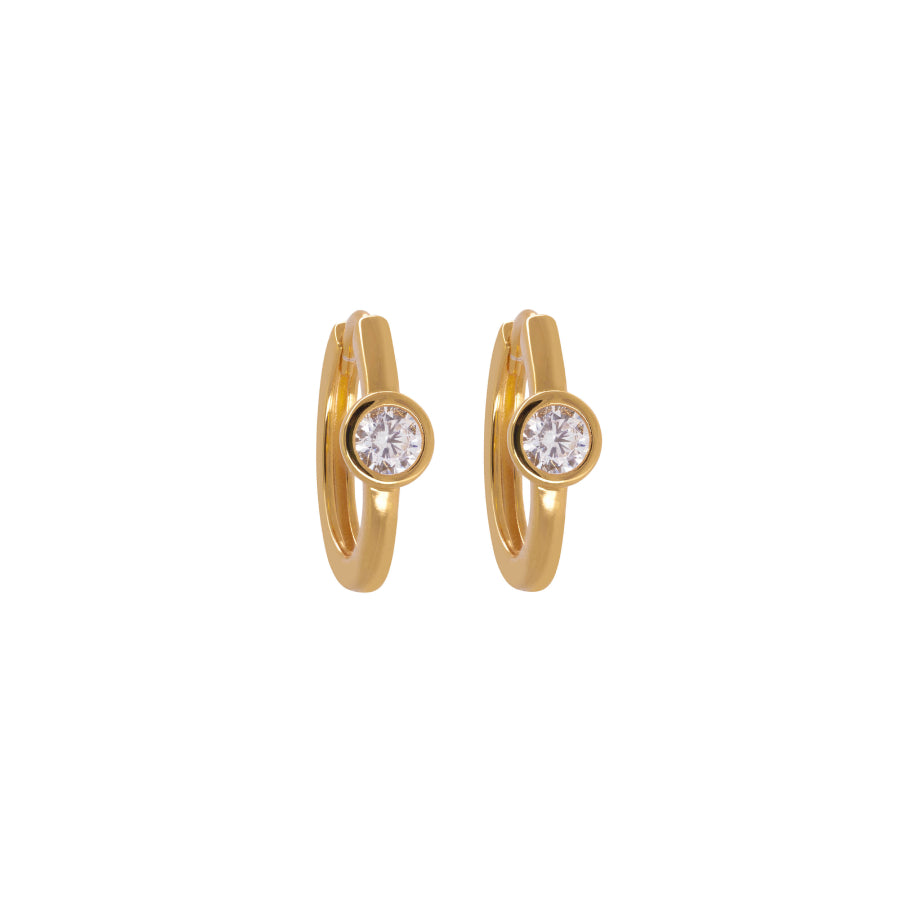 CRMYA Gold Plated Hoop Earrings For Women Classic Cubic Zirconia Piercing Women's Big Hoop Earrings Set Jewelry