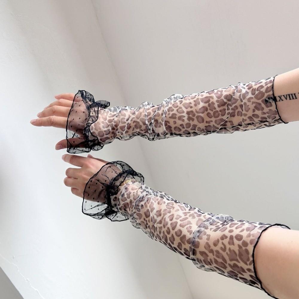 Breathable Lolita Arm Sleeves Bow Bridal Gloves Lace Mesh Sunscreen Sleeves Summer