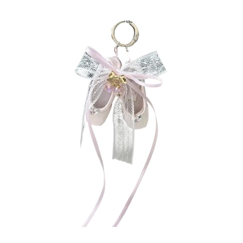 Charm Ballet Key Holder Accessory Multipurpose with Sturdy Ribbon Detail Fashion Accessory for Trendy Women Ladies