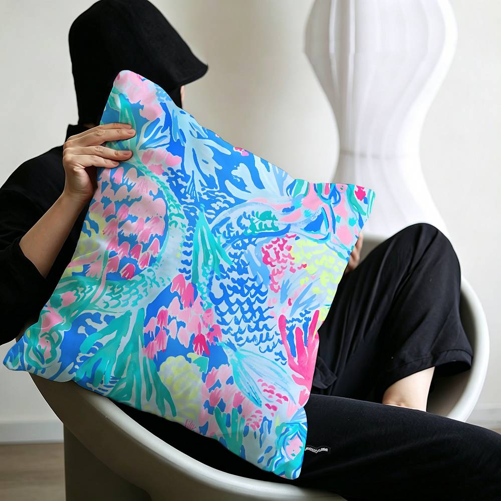 Fashion Lilly Pulitzer Pillow Cushion Cover Pillowcase Living Room Sofa Home Decor Customized