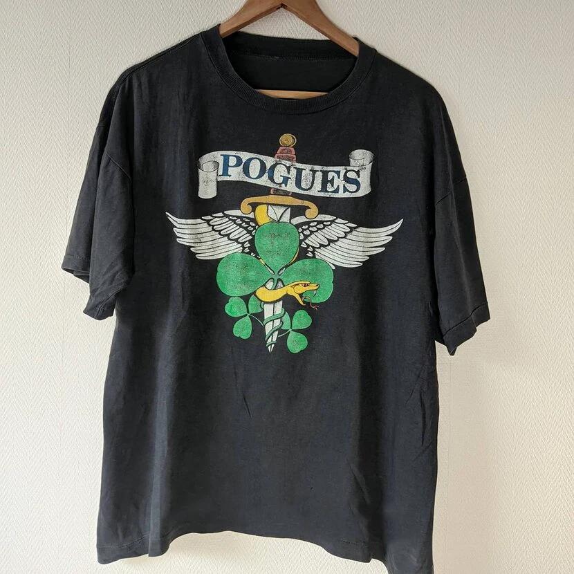 Vtg The Pogues Band Tour Concert Cotton Black All Size Unisex Shirt TR006 XXXL