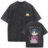 Retro Gewassen Zwart The Apothecary Diaries Maomao Grappige Berekening Meme Oversized Casual Katoenen Grafisch T-shirt met Korte Mouwen