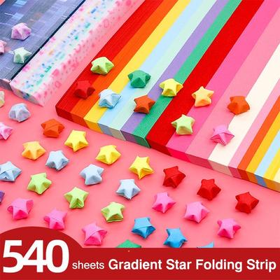 540PCS DIY Handmade Star Origami Paper Art Craft Paper Ucky Stars Folding Paper  Home Decoration