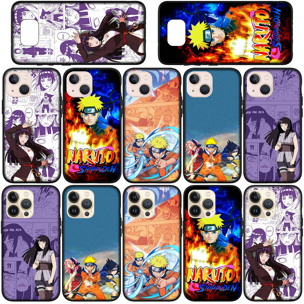 For Samsung Galaxy S24 S23 iPhone 16 15 14 Xiaomi Redmi Note 13 12 11 10 8 Plus 9 Pro Max X XR A16 Phone Case Naruto Hinata Hyuga OPPO Huawei Cover