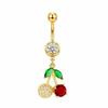 Fruit Cherry Belly Button Rings Trendy Small Cherry Decor Food Grade Stainless Steel Navel Piercing Jewelry for Girls
