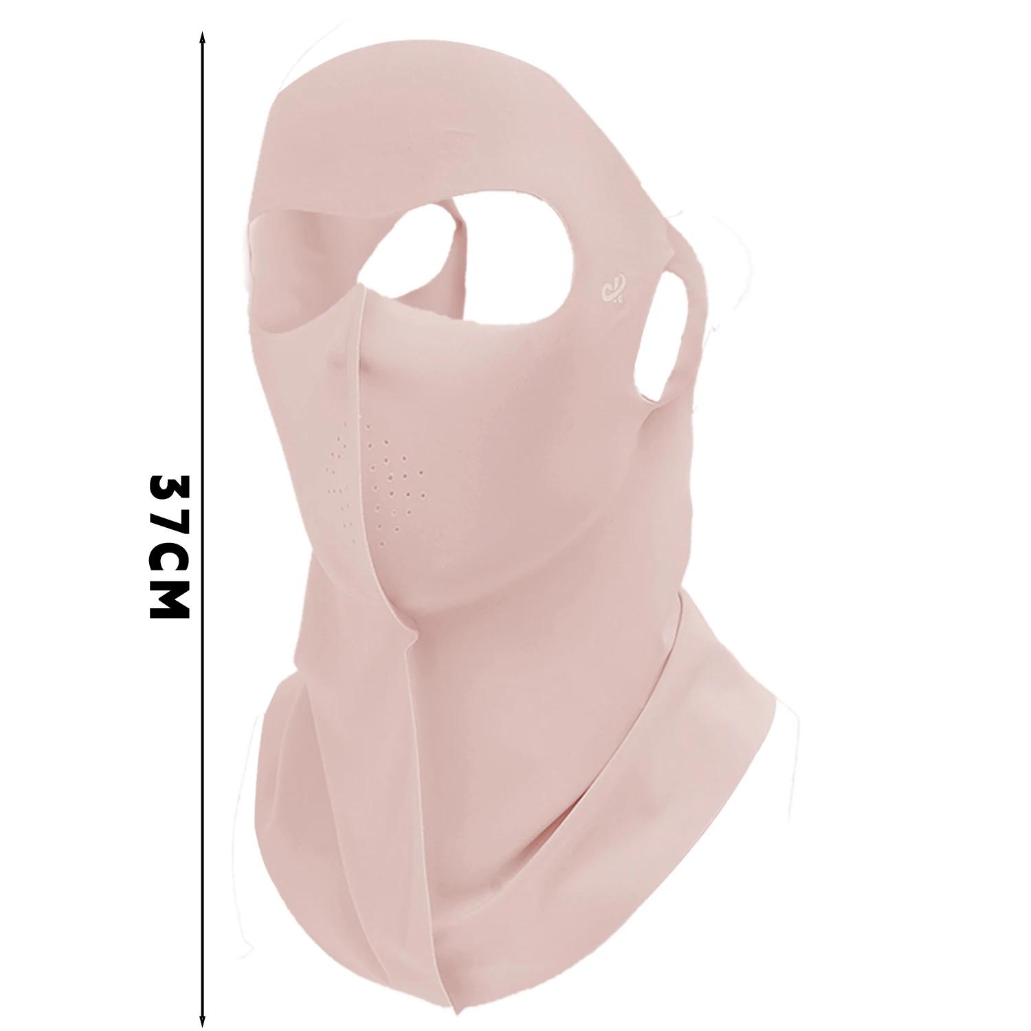 

2026 Summer Ice Silk Sun Protection Mask UPF50+ Anti-UV Neck Scarf All Face Protection Dustproof Sunshade Outdoor Face Masks розовый