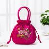Handbag Women's Bag Ethnic Wind Bag Handmade Embroidered Mommy Bag New Women's Shopping Bucket Drawer Mobile Phone Bag