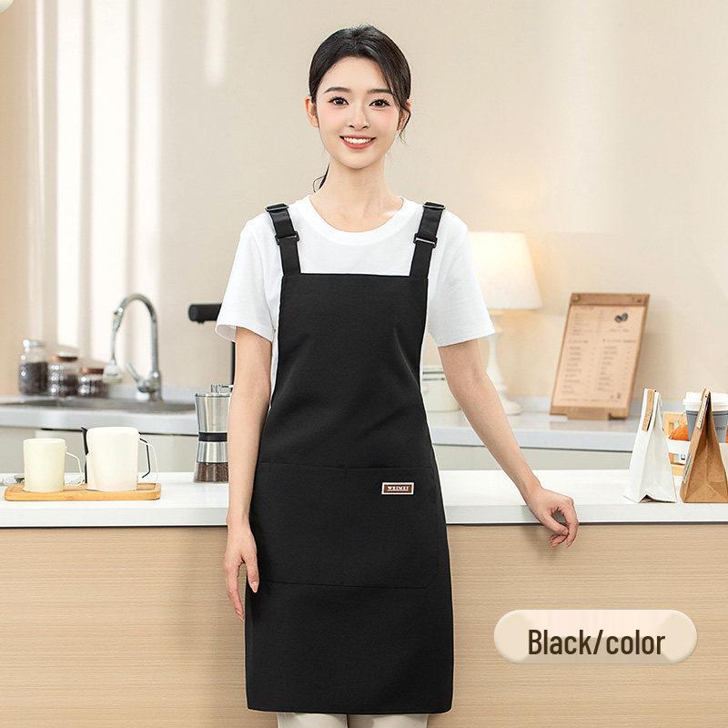 Custom Logo Waterproof Kitchen Apron - Embroidered, Oil-Proof, Long Waist Design for Catering