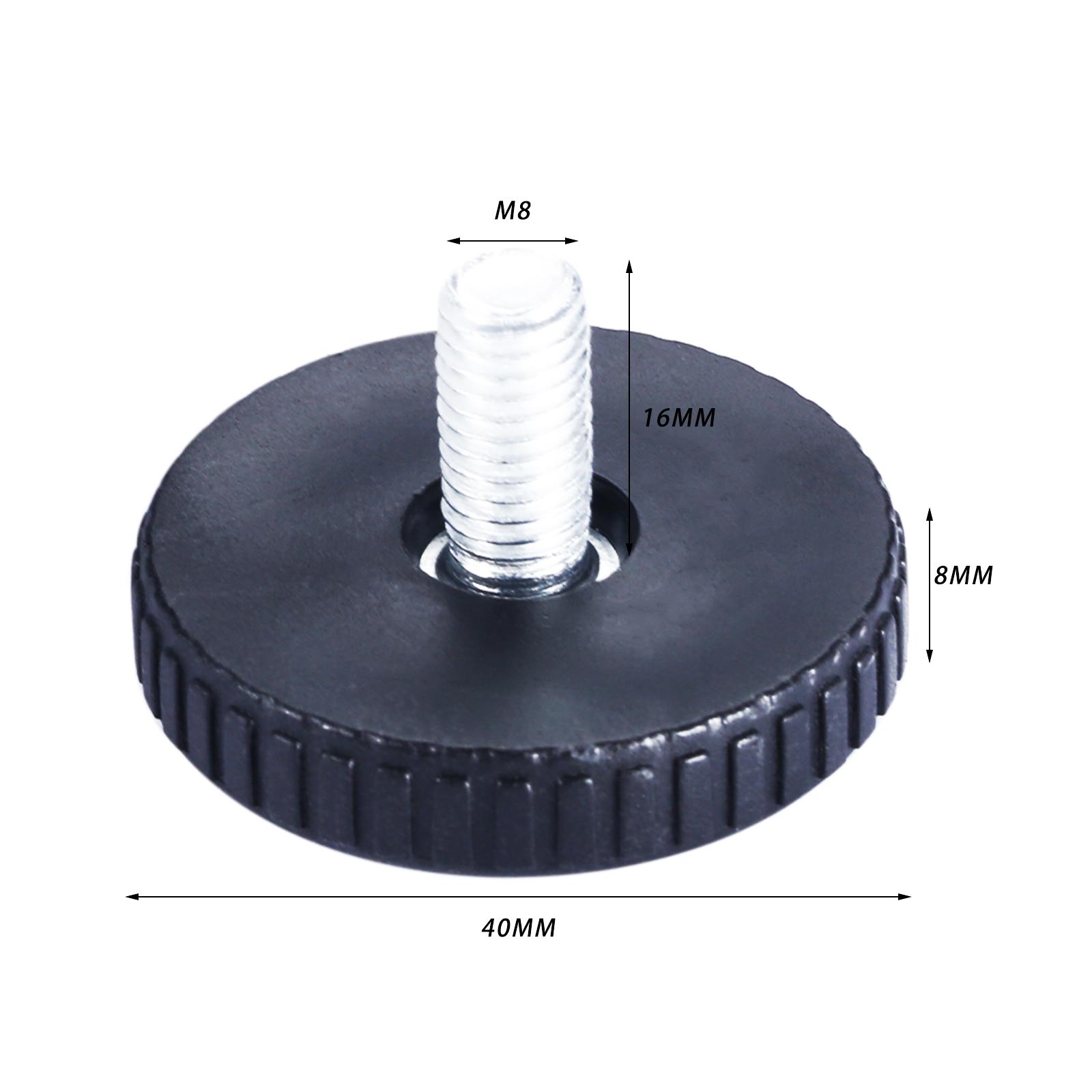 

4 Pcs Black Leveling Feet Adjustable Furniture Feet M8*18mm Screw On Furniture Glide Base Diameter 40mm 50mm for Furniture Legs