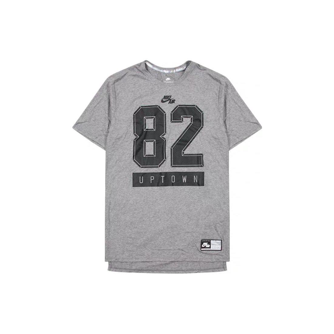 

Nike Повседневная трикотажная дышащая футболка с коротким рукавом с принтом логотипа Мужские топы Серый 850435-091 L