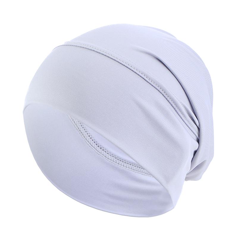 Women Elastic Turban Ramadan Muslim Hijab Cap Ladies Night Sleep Hat Full Cover Inner Hats Solid Fashion Simple Cancer Chemo Cap