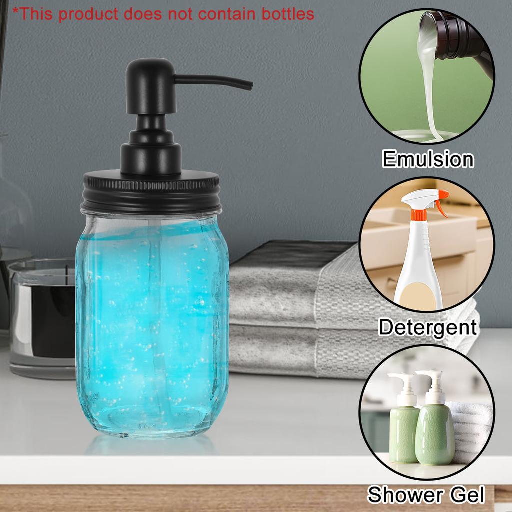 4Pcs Mason Jar Liquid Soap Dispenser Lids With Pumps 304 Stainless Steel Lotion Leakproof Lotion Pump Dispenser Lids Jar Caps