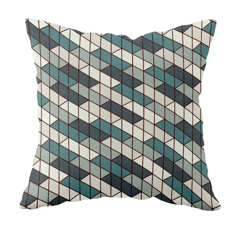 Office Living Room Home Pillowcase Geometric Pattern Printed Pillowcase Car Ornaments