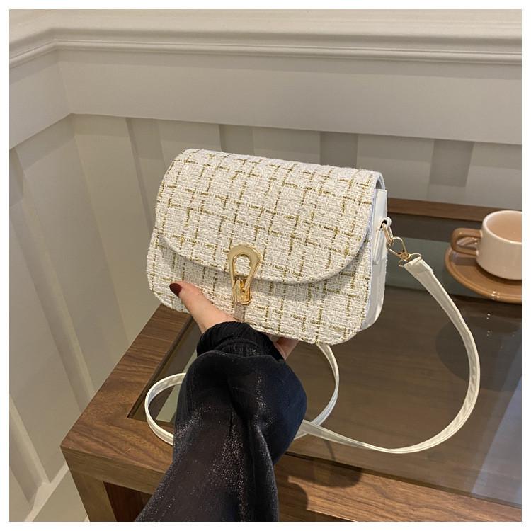 Stilvolle Karrierte Kleine Tasche Für Damen Mit Schlossverschluss Für Den Täglichen Lässigen Gebrauch