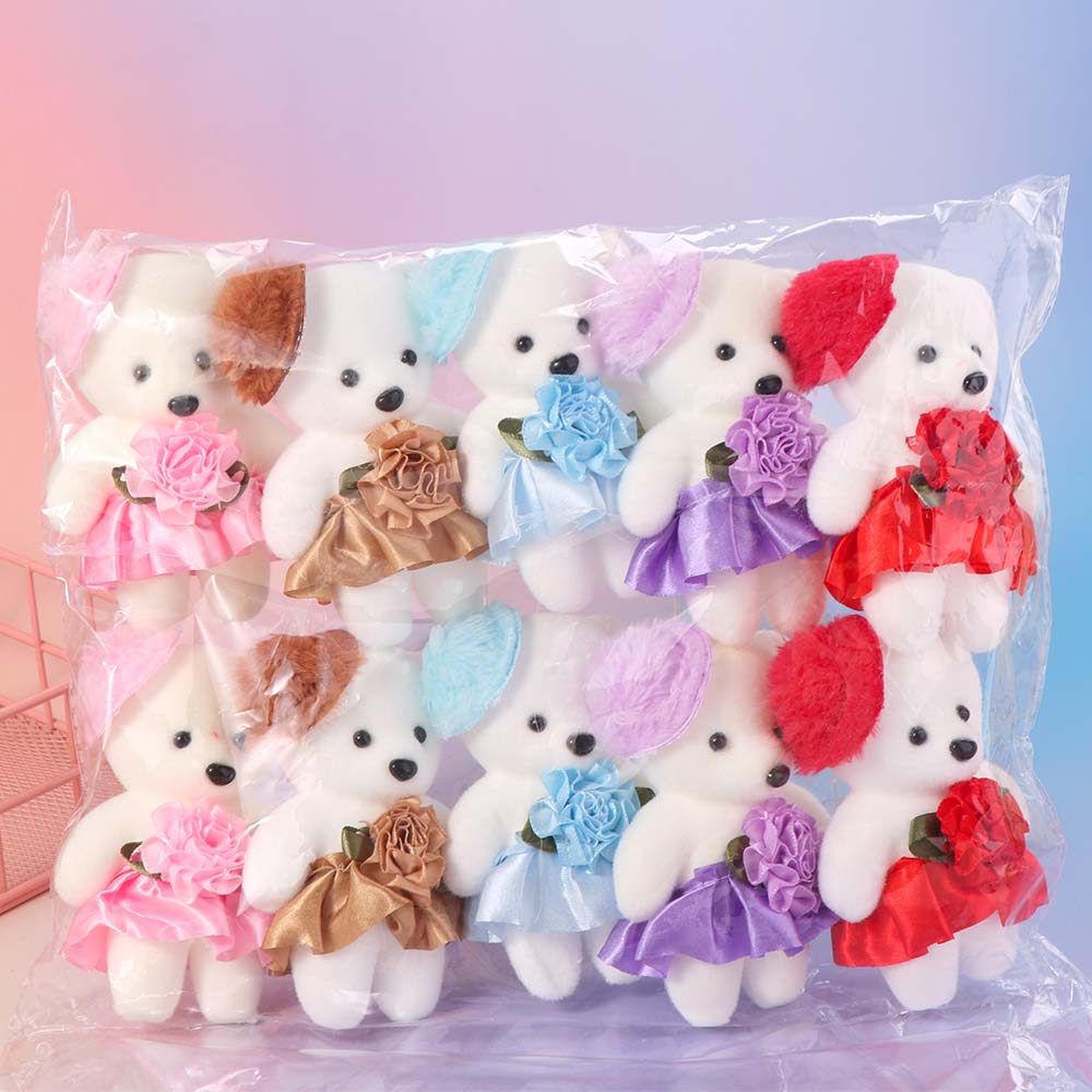 10pcs/set Foam Bear Bear Plush Foam Toys Plush Doll Cartoon Mini Bear Flower Bouquet 11cm Plush Animal Cartoon Bouquet Doll