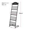 GIBLEA Magazine Brochure Catalog Magazine 4 with Large for Waiting Commercial Black Rack, Rack, Stand, Stand, Tiers, Casters, Capacity, Rooms,
