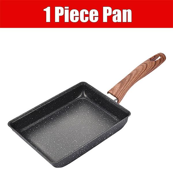 Tamagoyaki Japansk Omelettpanna Nonstick Äggpanna Stekpanna Rektangel Tamago-panna Liten Äggstekpanna med Matlagningsredskap