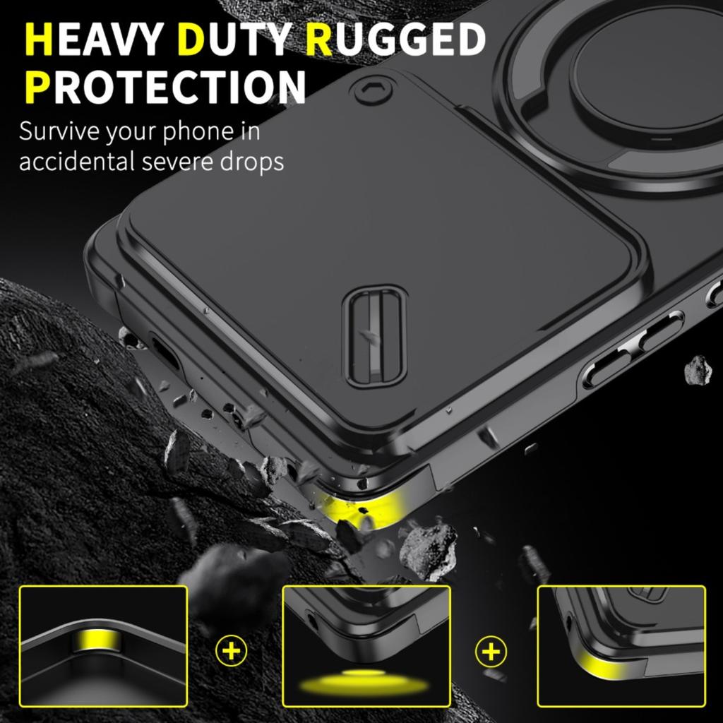 Armor Magnetic Bracket Case For Infinix Note 50 40 Pro Plus Hot 60i  50i Smart 10 9 Plus Tecno Spark Go 5G Lens Protection Cover
