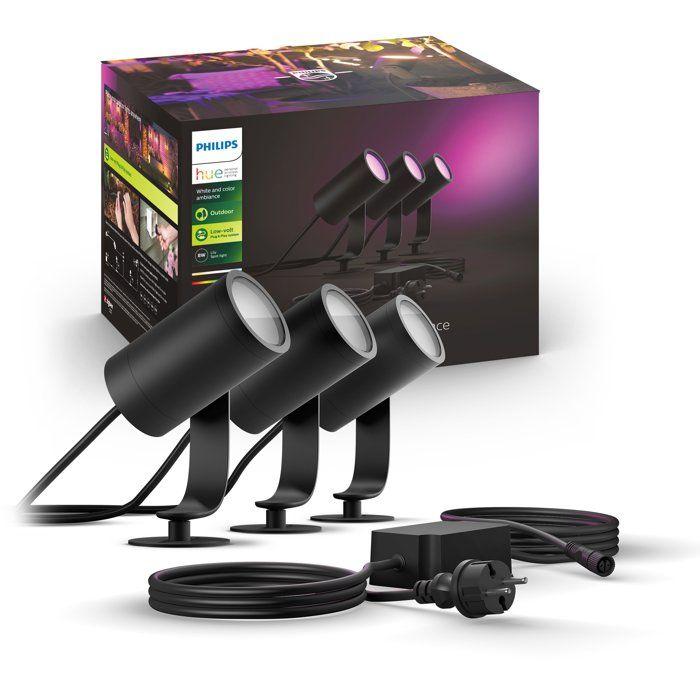 Set van 3 tuinspots - PHILIPS HUE - Lily - Zwart - IP67