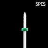 5pcs Milling Cutter For Manicure Set Ceramic Nail Drill Bit Mill Manicure Machine Pedicure Tools for Removing Gel File 3/32 Inch
