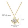 One Piece Cute Golden Shiny Zircon Goldfish Pendant Necklace for Women Stainless Steel Chain Fish Necklace Jewelry Accessories Gift