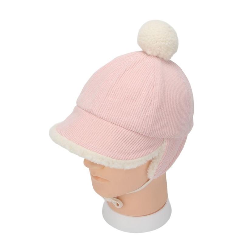 

Baby Winter Hat comfortable Ear Coverage Gentle Fabric Stretchy Design Comfortable Hold Machine Washable for Children розовый