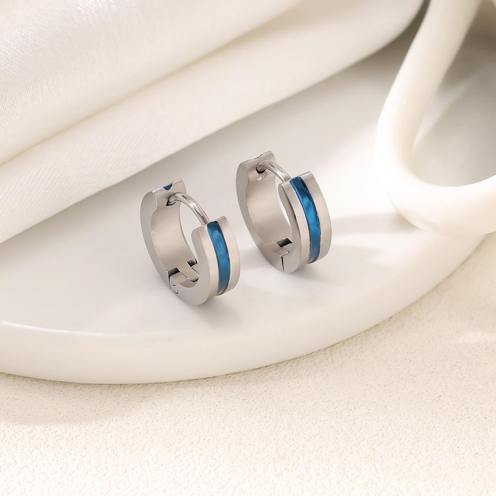 Unisex Tytanowa Stal Wzorzyste Kolczyki Na Ucho