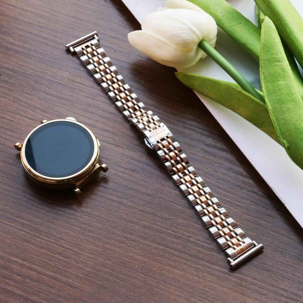 18mm 20 22mm Slim Stainless Steel Band for Huawei Watch GT5 Pro 42mm 46mm Women Bracelet for Samsung Galaxy 7 6 5 40/44mm Strap