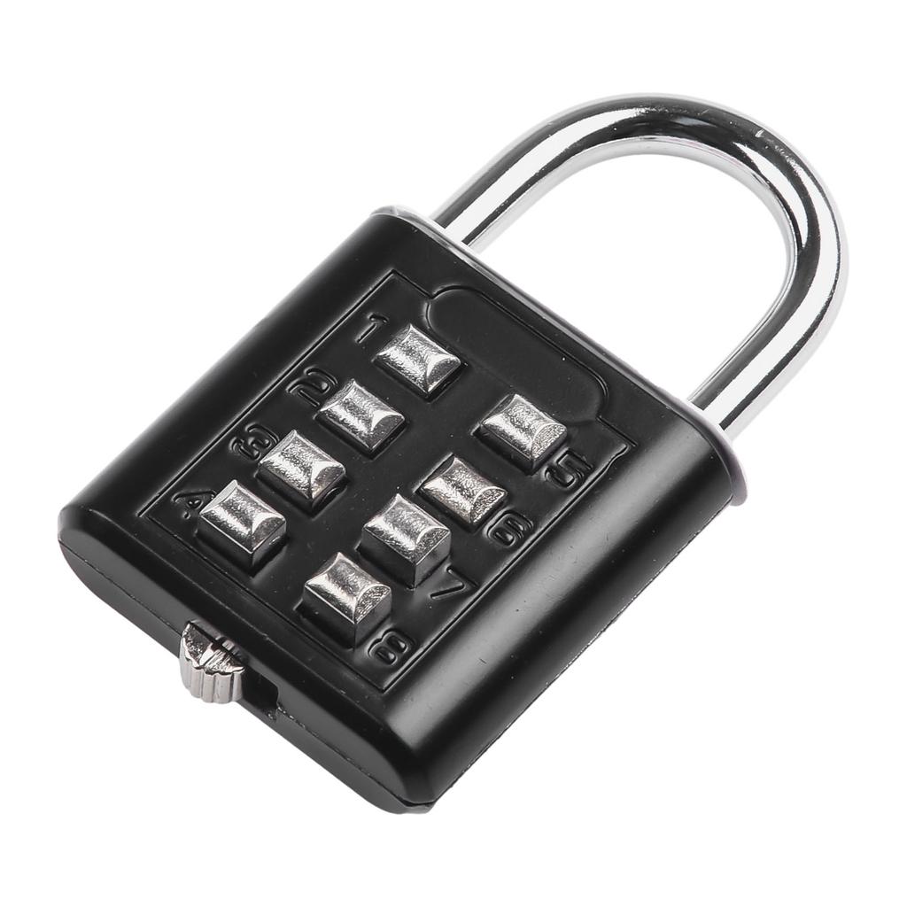 Black Combination Padlock Password Locks 8 Digit Waterproof Combination Lock For Suitcase Bag Package Cabinet Locker Window